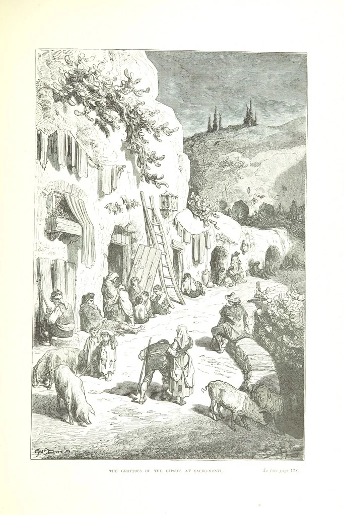 An illustration from Spain ... Illustrated by Gustave Doré. Translated by J. Thomson, 1876, leaf 203