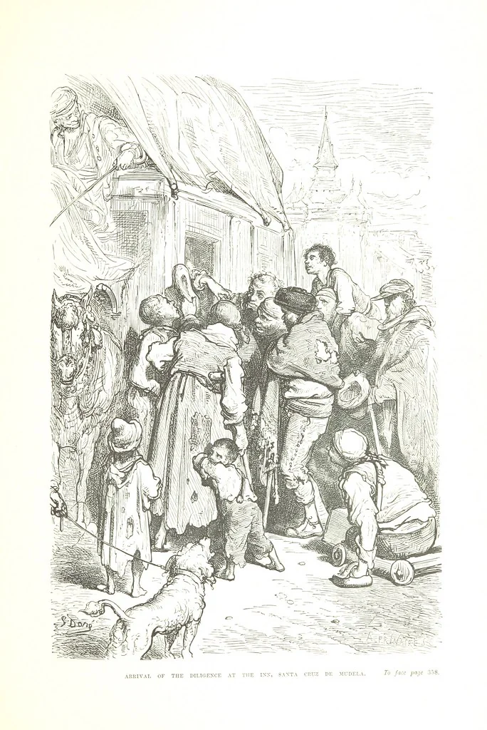 An illustration from Spain ... Illustrated by Gustave Doré. Translated by J. Thomson, 1876, leaf 391