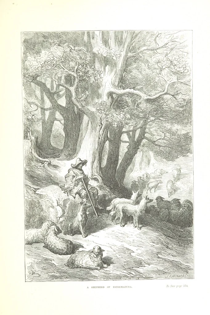 An illustration from Spain ... Illustrated by Gustave Doré. Translated by J. Thomson, 1876, leaf 407