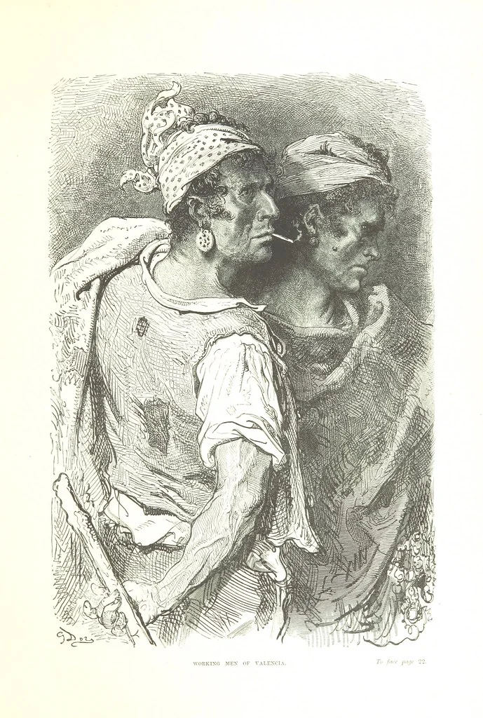 An illustration from Spain ... Illustrated by Gustave Doré. Translated by J. Thomson, 1876, leaf 47