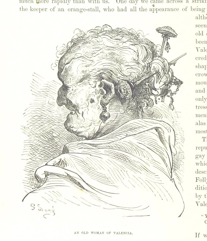 An illustration from Spain ... Illustrated by Gustave Doré. Translated by J. Thomson, 1876, leaf 50