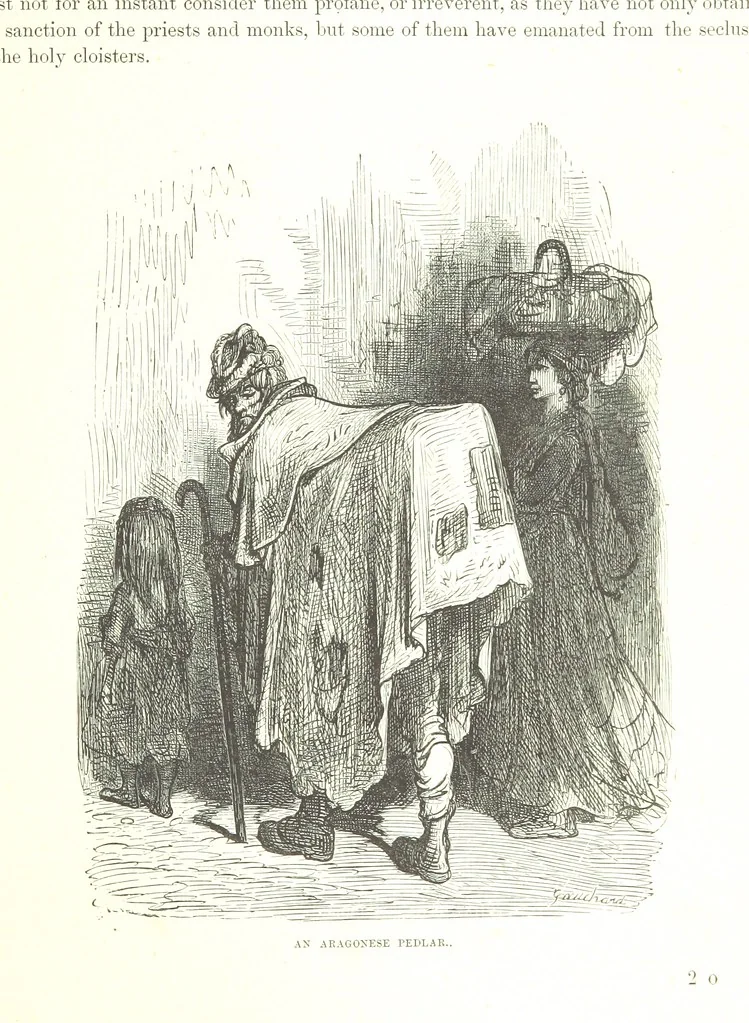 An illustration from Spain ... Illustrated by Gustave Doré. Translated by J. Thomson, 1876, leaf 517