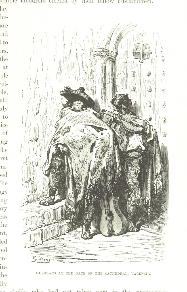 An illustration from Spain ... Illustrated by Gustave Doré. Translated by J. Thomson, 1876, leaf 57
