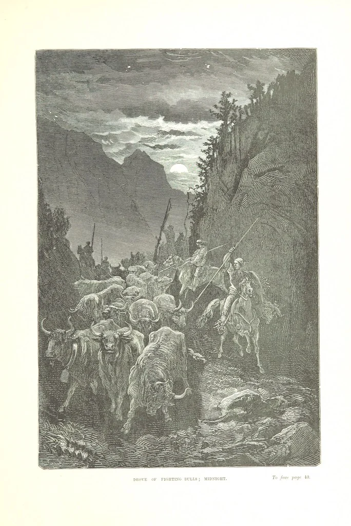 An illustration from Spain ... Illustrated by Gustave Doré. Translated by J. Thomson, 1876, leaf 65