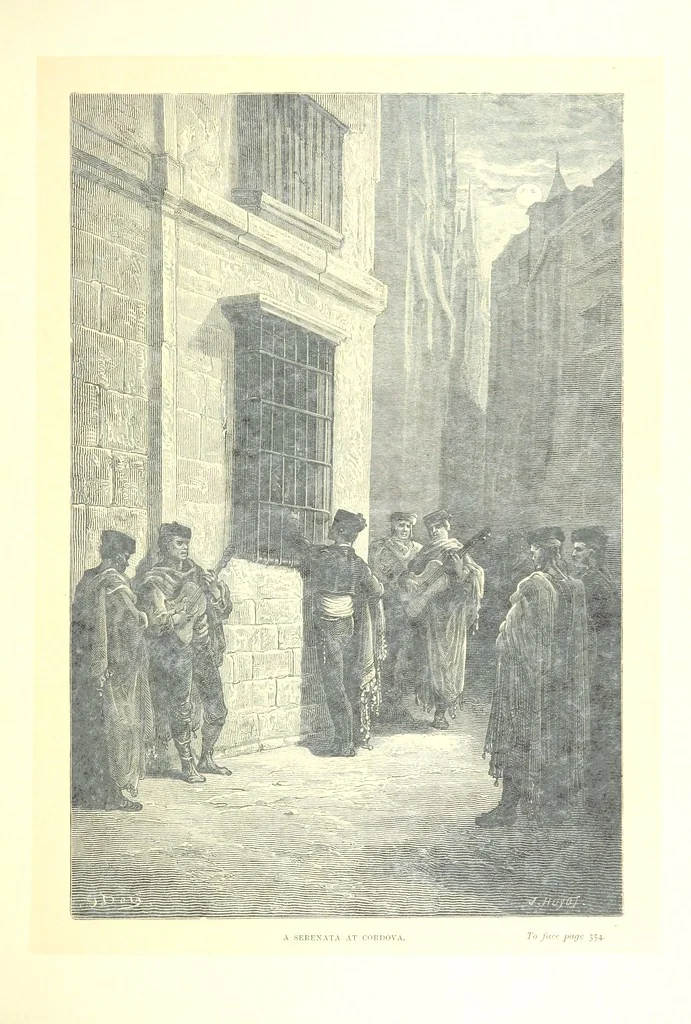 An illustration from Spain ... Illustrated by Gustave Doré. Translated by J. Thomson, 1881, leaf 377