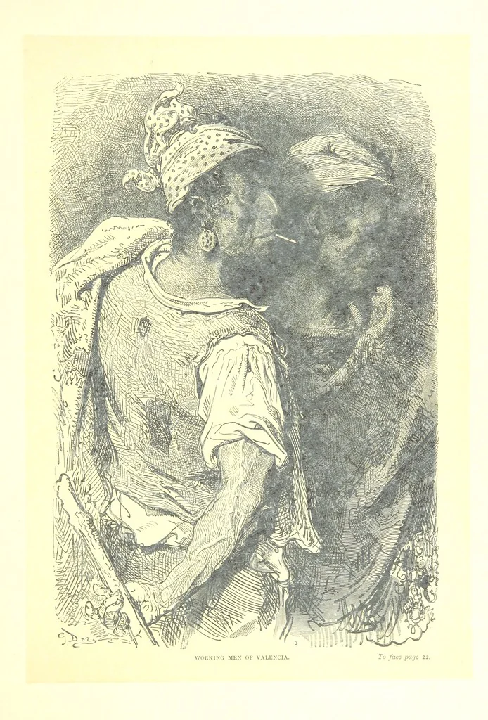 An illustration from Spain ... Illustrated by Gustave Doré. Translated by J. Thomson, 1881, leaf 43
