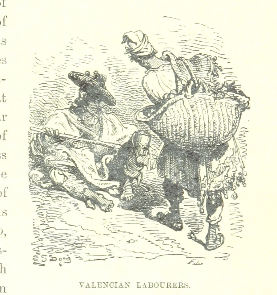 An illustration from Spain ... Illustrated by Gustave Doré. Translated by J. Thomson, 1881, leaf 45