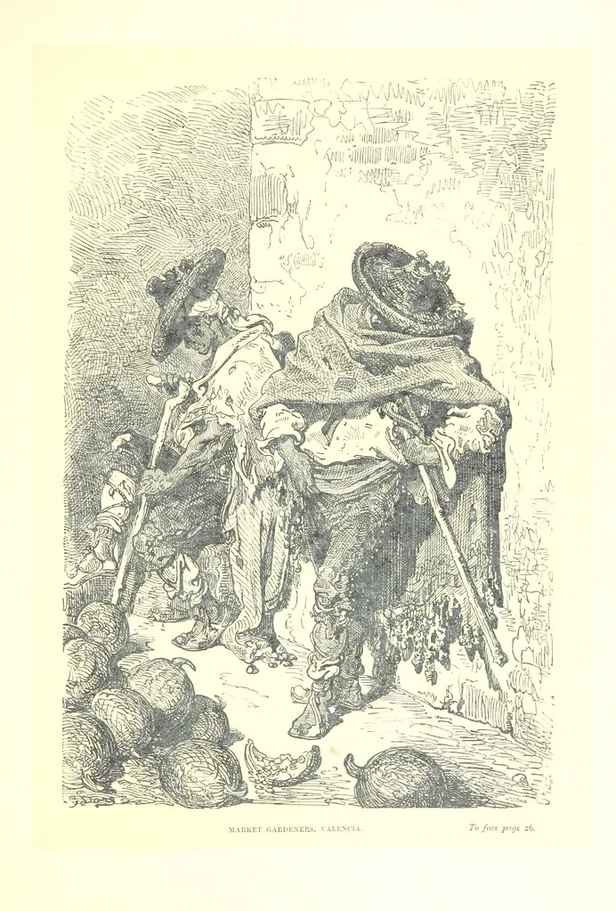 An illustration from Spain ... Illustrated by Gustave Doré. Translated by J. Thomson, 1881, leaf 47