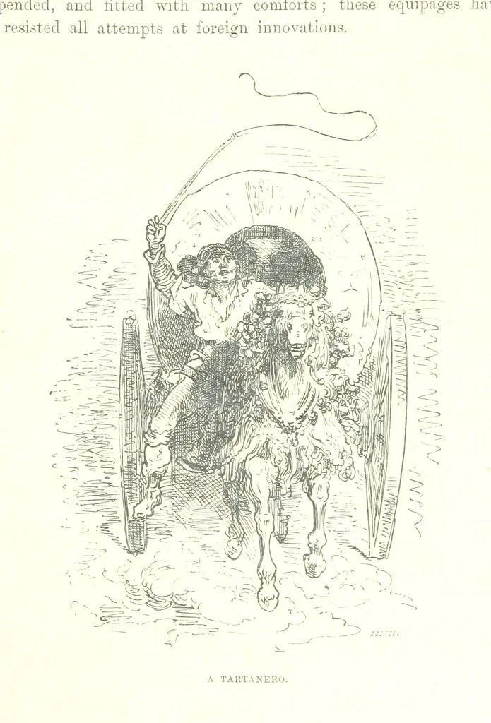 An illustration from Spain ... Illustrated by Gustave Doré. Translated by J. Thomson, 1881, leaf 57
