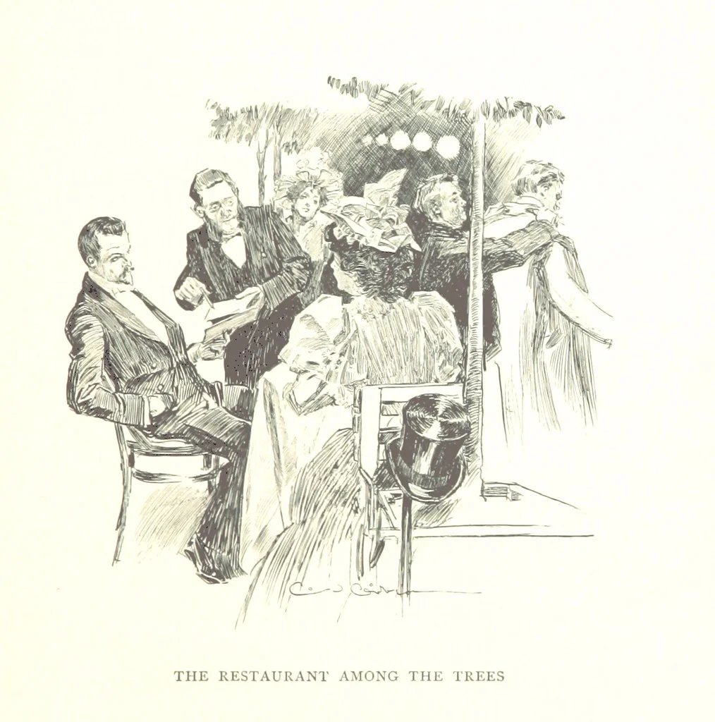 An illustration from About Paris ... Illustrated by Charles Dana Gibson, 1895, leaf 159