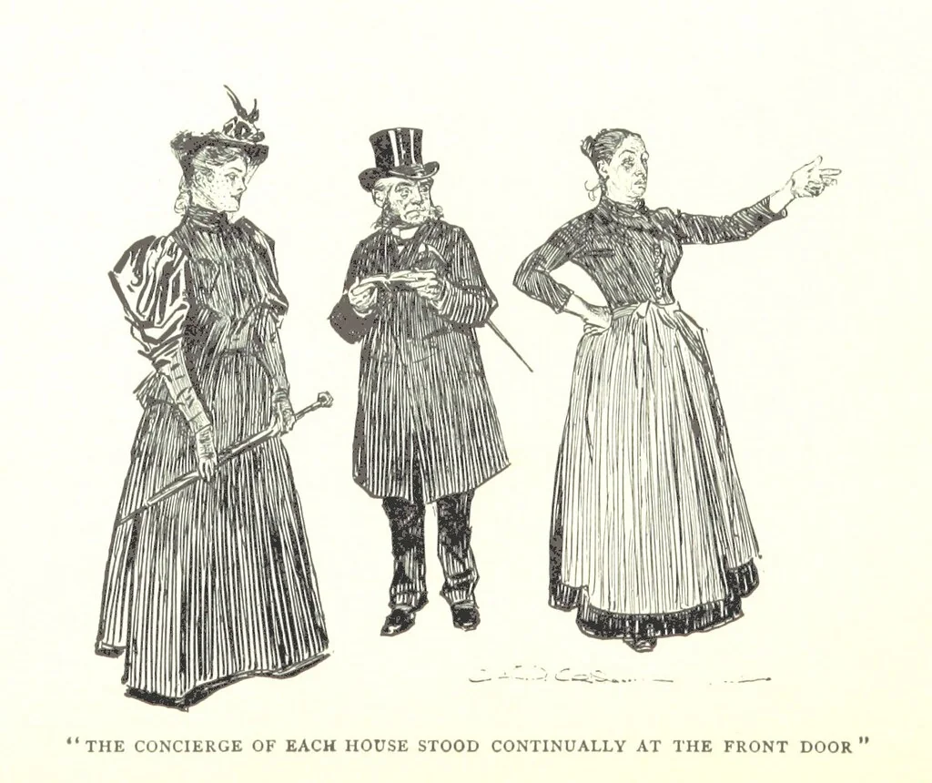 An illustration from About Paris ... Illustrated by Charles Dana Gibson, 1895, leaf 19