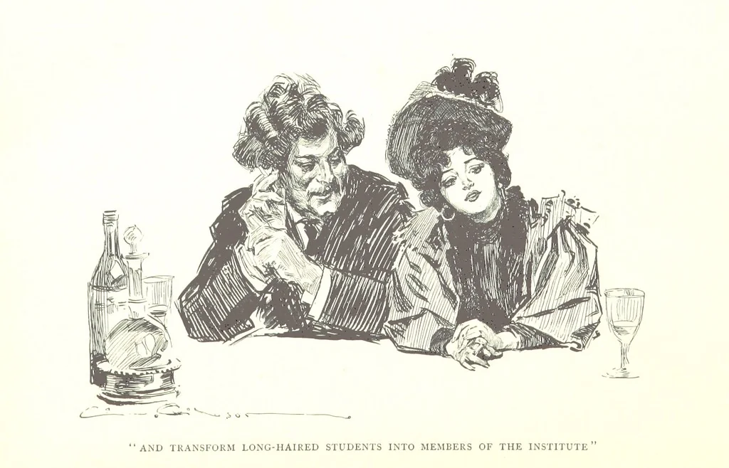 An illustration from About Paris ... Illustrated by Charles Dana Gibson, 1895, leaf 47