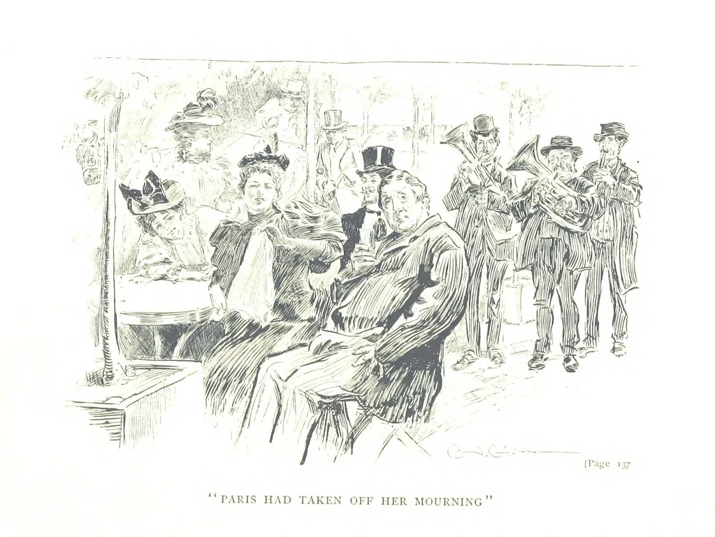 An illustration from About Paris ... Illustrated by Charles Dana Gibson, 1895, leaf 6