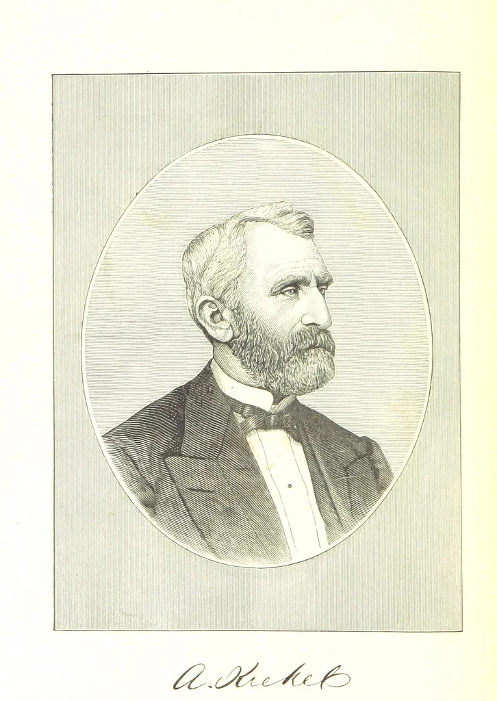 An illustration from An Illustrated History of Missouri. Comprising its early record, and civil, political, and military history from the first exploration to the present time. Including ... biographical sketches of prominent citizens. [With plates, 1876, leaf 156
