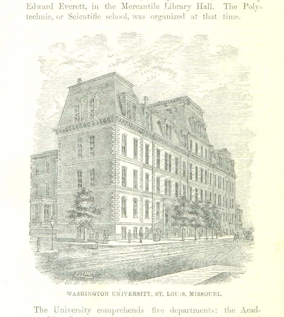An illustration from An Illustrated History of Missouri. Comprising its early record, and civil, political, and military history from the first exploration to the present time. Including ... biographical sketches of prominent citizens. [With plates, 1876, leaf 438