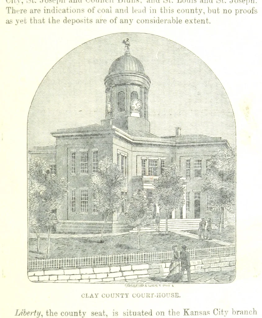 An illustration from An Illustrated History of Missouri. Comprising its early record, and civil, political, and military history from the first exploration to the present time. Including ... biographical sketches of prominent citizens. [With plates, 1876, leaf 493