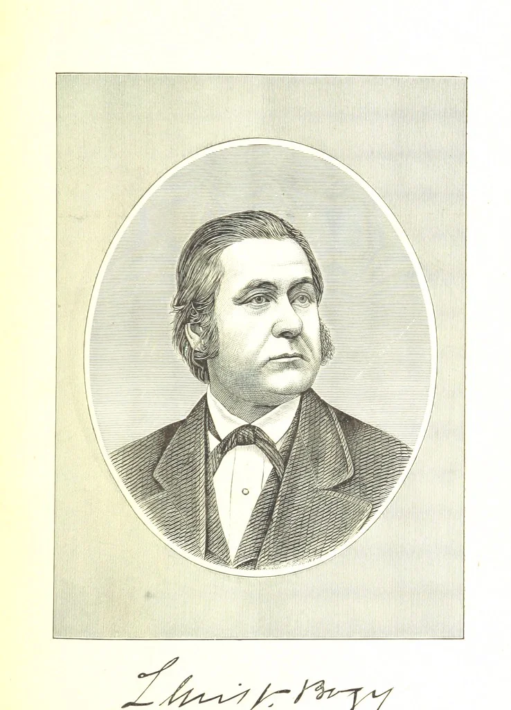 An illustration from An Illustrated History of Missouri. Comprising its early record, and civil, political, and military history from the first exploration to the present time. Including ... biographical sketches of prominent citizens. [With plates, 1876, leaf 61
