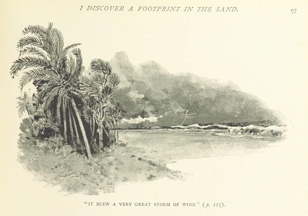 An illustration from The Life and Strange Surprising Adventures of Robinson Crusoe ... Illustrated, 1895, leaf 105