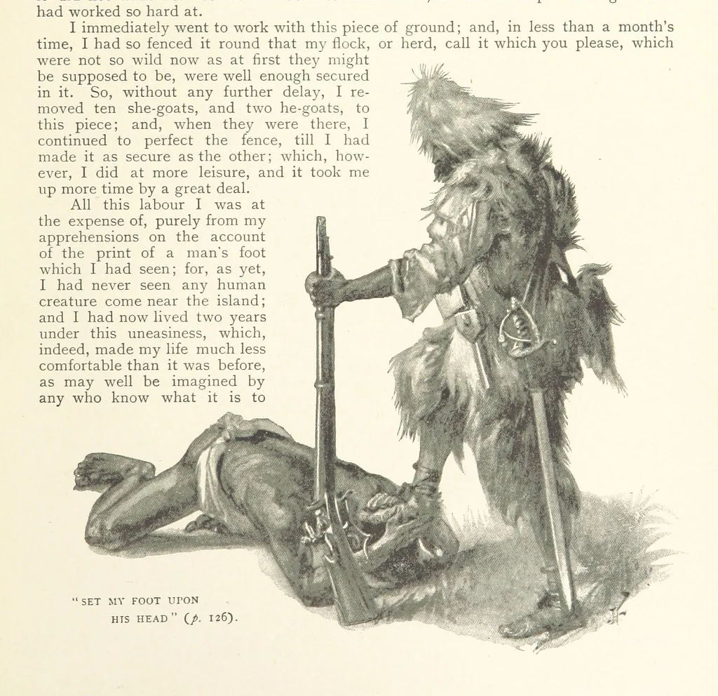 An illustration from The Life and Strange Surprising Adventures of Robinson Crusoe ... Illustrated, 1895, leaf 111