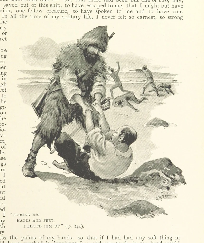 An illustration from The Life and Strange Surprising Adventures of Robinson Crusoe ... Illustrated, 1895, leaf 125