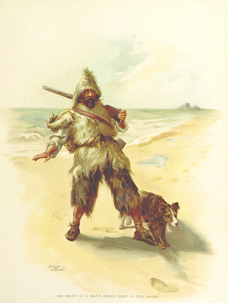 An illustration from The Life and Strange Surprising Adventures of Robinson Crusoe ... Illustrated, 1895, leaf 129