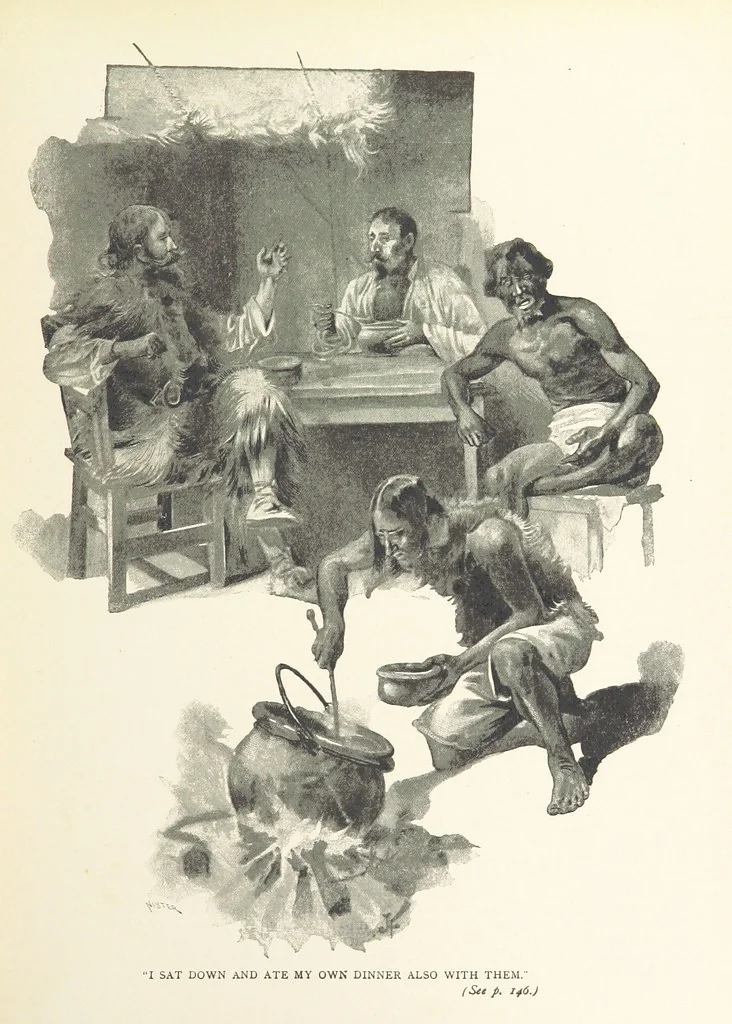 An illustration from The Life and Strange Surprising Adventures of Robinson Crusoe ... Illustrated, 1895, leaf 135