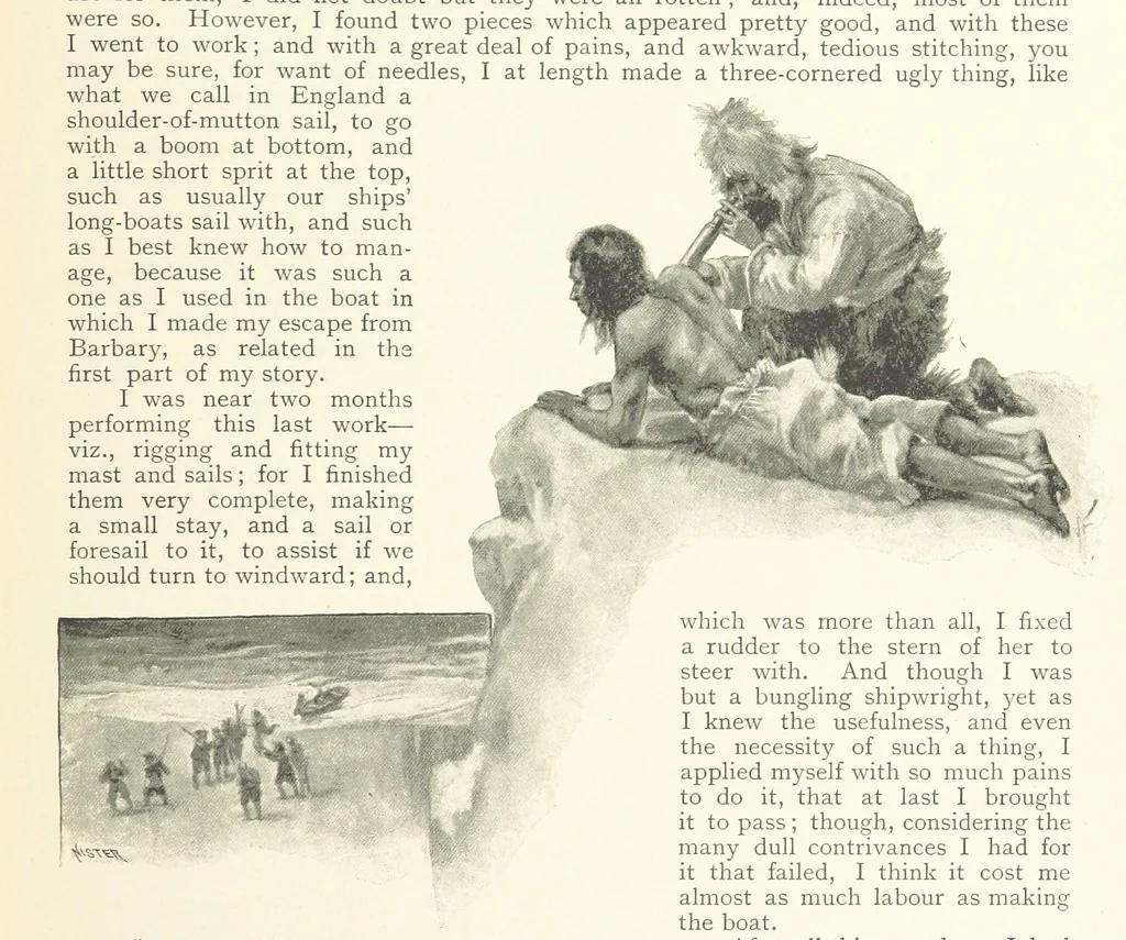 An illustration from The Life and Strange Surprising Adventures of Robinson Crusoe ... Illustrated, 1895, leaf 149