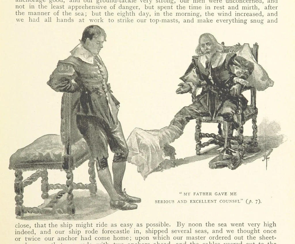 An illustration from The Life and Strange Surprising Adventures of Robinson Crusoe ... Illustrated, 1895, leaf 17