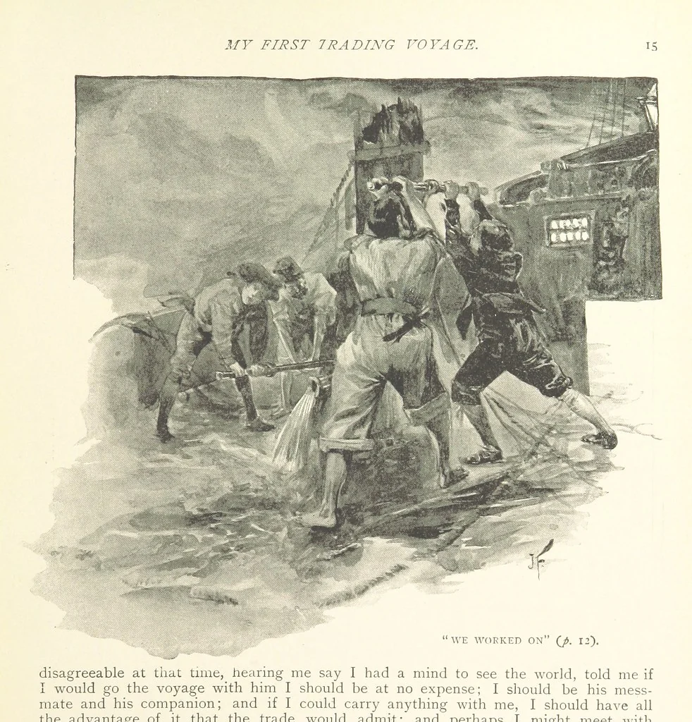 An illustration from The Life and Strange Surprising Adventures of Robinson Crusoe ... Illustrated, 1895, leaf 21
