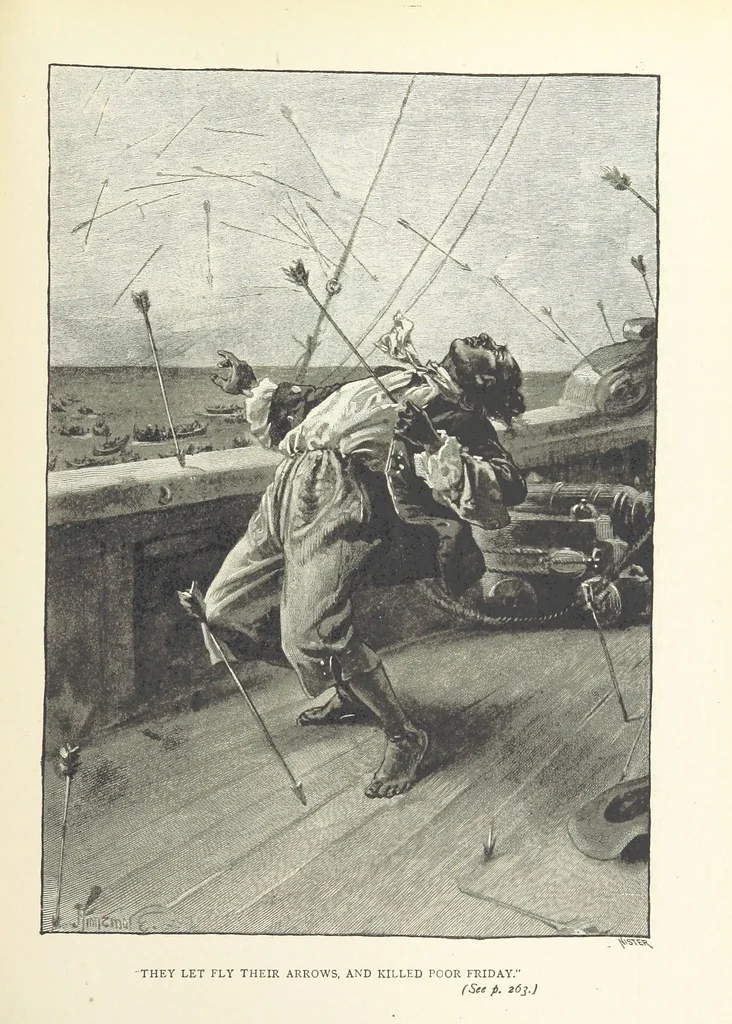 An illustration from The Life and Strange Surprising Adventures of Robinson Crusoe ... Illustrated, 1895, leaf 299