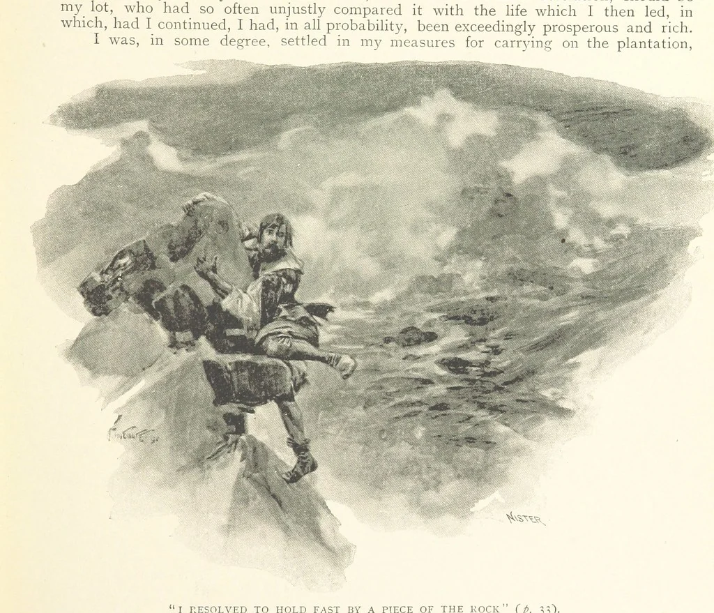 An illustration from The Life and Strange Surprising Adventures of Robinson Crusoe ... Illustrated, 1895, leaf 33