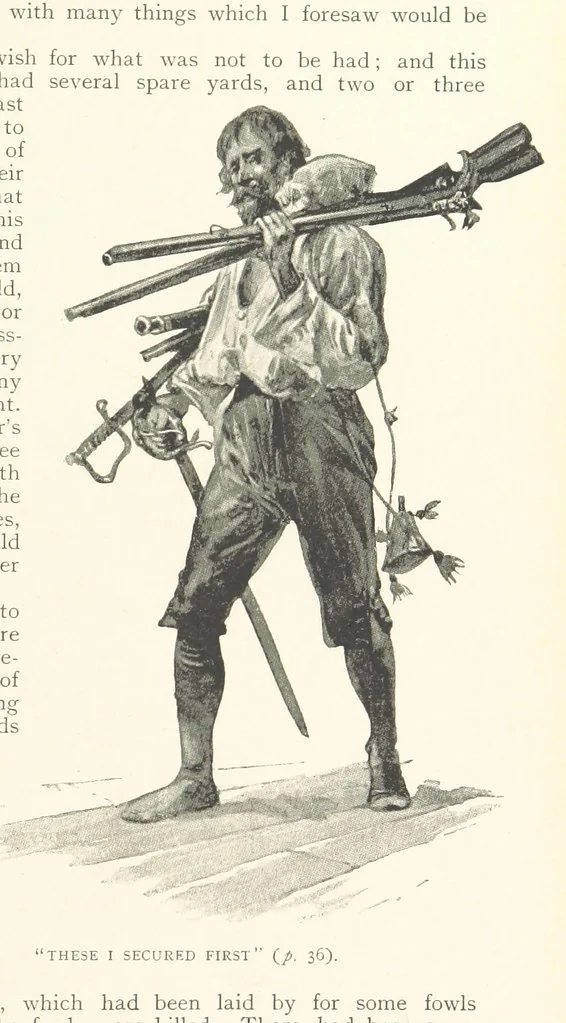 An illustration from The Life and Strange Surprising Adventures of Robinson Crusoe ... Illustrated, 1895, leaf 41