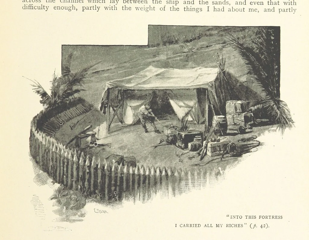 An illustration from The Life and Strange Surprising Adventures of Robinson Crusoe ... Illustrated, 1895, leaf 47