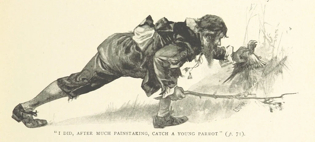 An illustration from The Life and Strange Surprising Adventures of Robinson Crusoe ... Illustrated, 1895, leaf 61