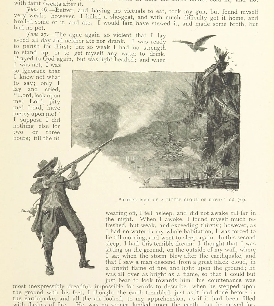An illustration from The Life and Strange Surprising Adventures of Robinson Crusoe ... Illustrated, 1895, leaf 65