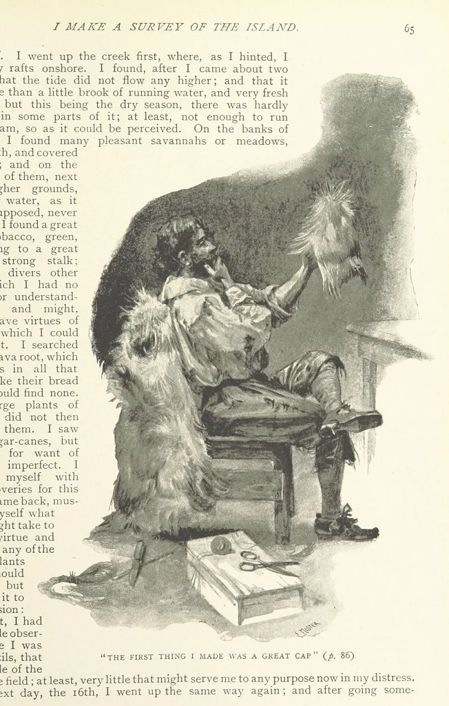 An illustration from The Life and Strange Surprising Adventures of Robinson Crusoe ... Illustrated, 1895, leaf 73