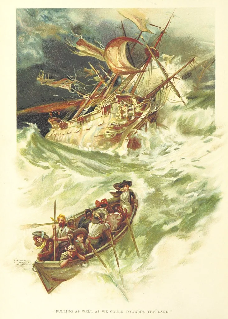 An illustration from The Life and Strange Surprising Adventures of Robinson Crusoe ... Illustrated, 1895, leaf 8
