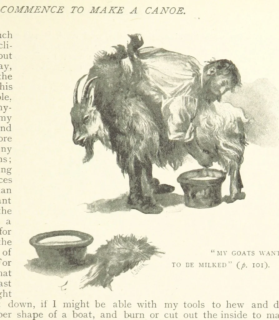 An illustration from The Life and Strange Surprising Adventures of Robinson Crusoe ... Illustrated, 1895, leaf 89