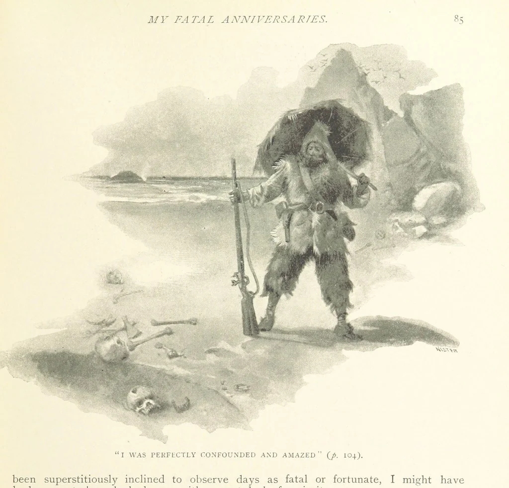 An illustration from The Life and Strange Surprising Adventures of Robinson Crusoe ... Illustrated, 1895, leaf 93