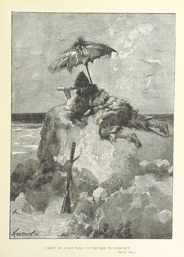An illustration from The Life and Strange Surprising Adventures of Robinson Crusoe ... Illustrated, 1895, leaf 97
