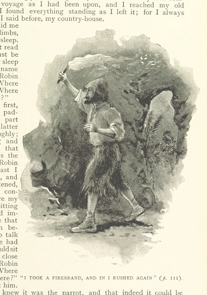 An illustration from The Life and Strange Surprising Adventures of Robinson Crusoe ... Illustrated, 1895, leaf 99