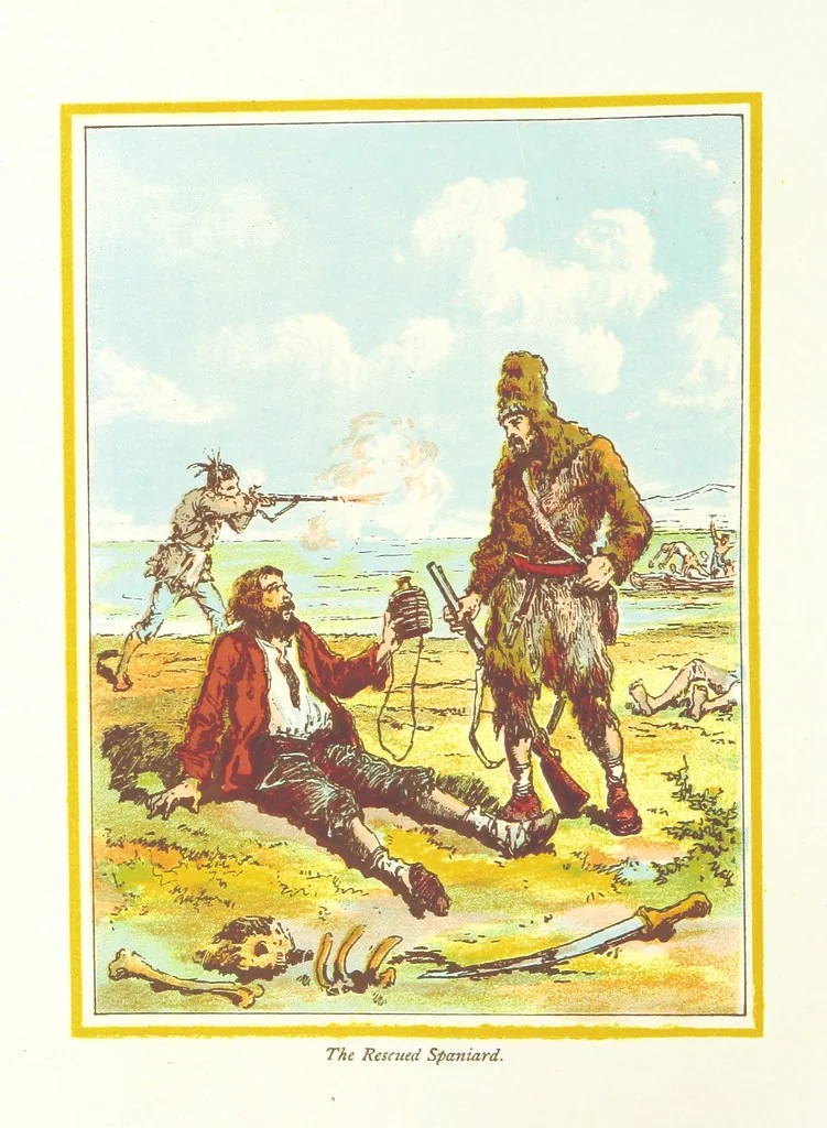 An illustration from The Adventures of Robinson Crusoe ... Newly edited after the original editions. With twenty illustrations by Kauffman. [Parts 1 and 2, abridged. With an introduction signed: S. R. B, 1884, leaf 206