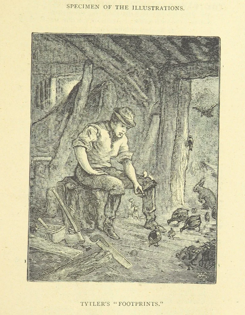 An illustration from The Adventures of Robinson Crusoe ... Newly edited after the original editions. With twenty illustrations by Kauffman. [Parts 1 and 2, abridged. With an introduction signed: S. R. B, 1884, leaf 387