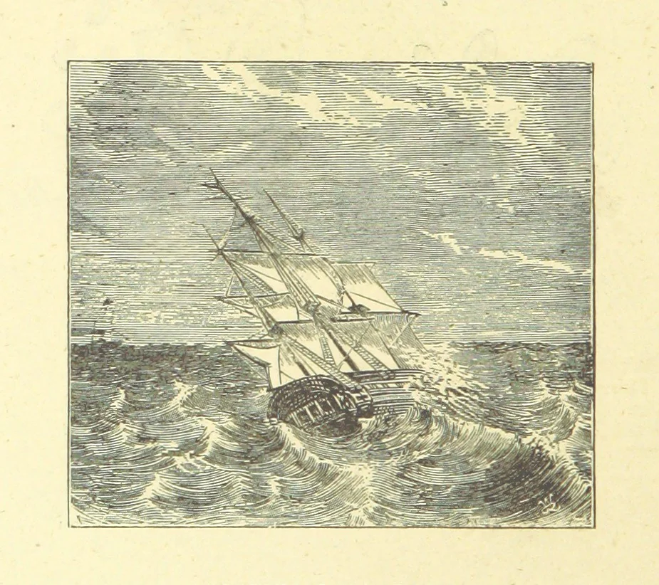 An illustration from The Adventures of Robinson Crusoe ... Newly edited after the original editions. With twenty illustrations by Kauffman. [Parts 1 and 2, abridged. With an introduction signed: S. R. B, 1884, leaf 414
