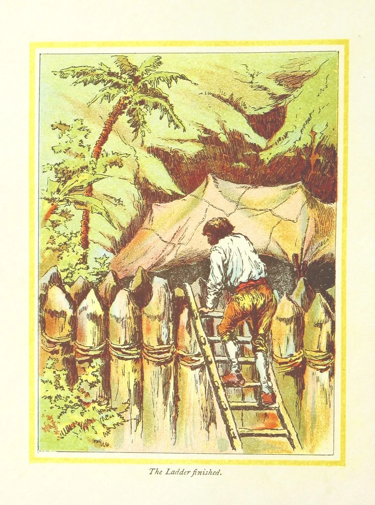 An illustration from The Adventures of Robinson Crusoe ... Newly edited after the original editions. With twenty illustrations by Kauffman. [Parts 1 and 2, abridged. With an introduction signed: S. R. B, 1884, leaf 90