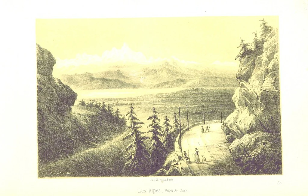 An illustration from La Suisse à pied. Souvenirs de vacances offerts aux jeunes touristes ... Avec une carte itinéraire. [With plates, 1861, leaf 18