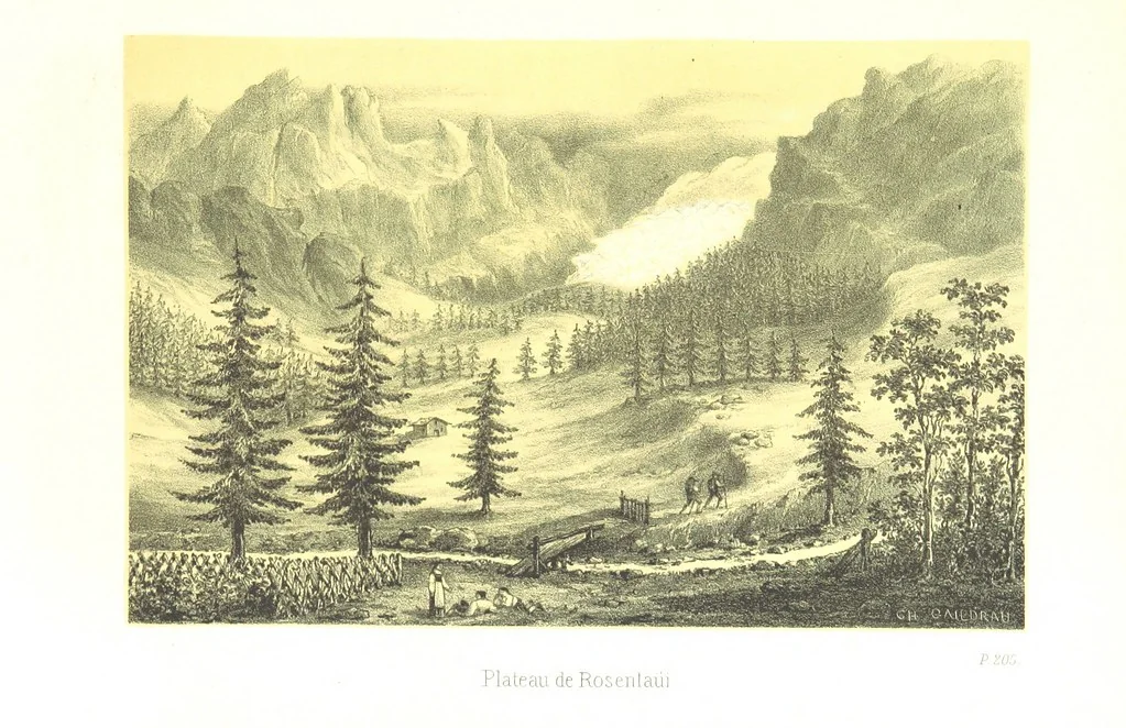 An illustration from La Suisse à pied. Souvenirs de vacances offerts aux jeunes touristes ... Avec une carte itinéraire. [With plates, 1861, leaf 233