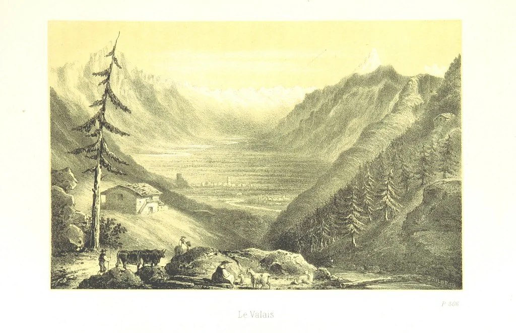An illustration from La Suisse à pied. Souvenirs de vacances offerts aux jeunes touristes ... Avec une carte itinéraire. [With plates, 1861, leaf 337