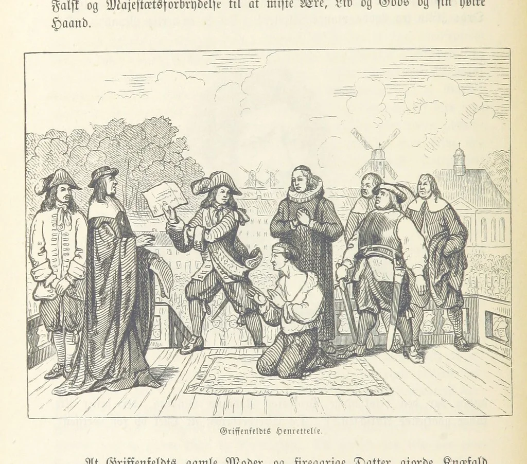 An illustration from Danmarks, Norges og Sverigs Historie, populært fremstillet efter de bedste trykte Kilder [by N. Bache] ... Med 253 Illustrationer i Træsnit, 1867, leaf 188