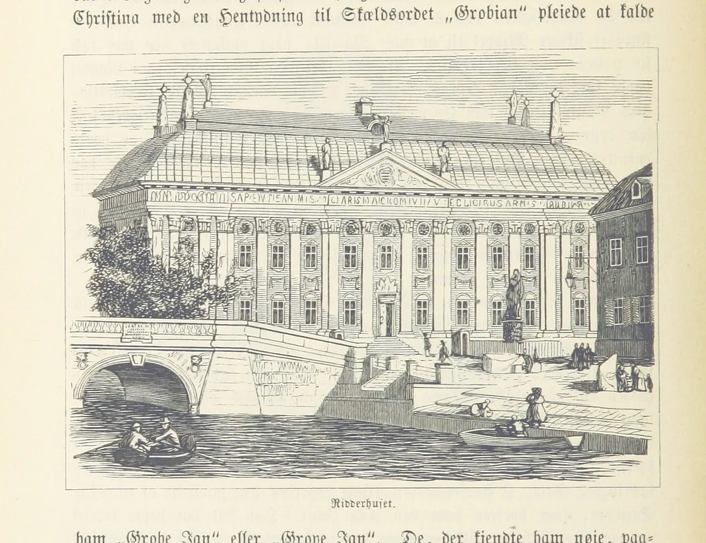 An illustration from Danmarks, Norges og Sverigs Historie, populært fremstillet efter de bedste trykte Kilder [by N. Bache] ... Med 253 Illustrationer i Træsnit, 1867, leaf 198